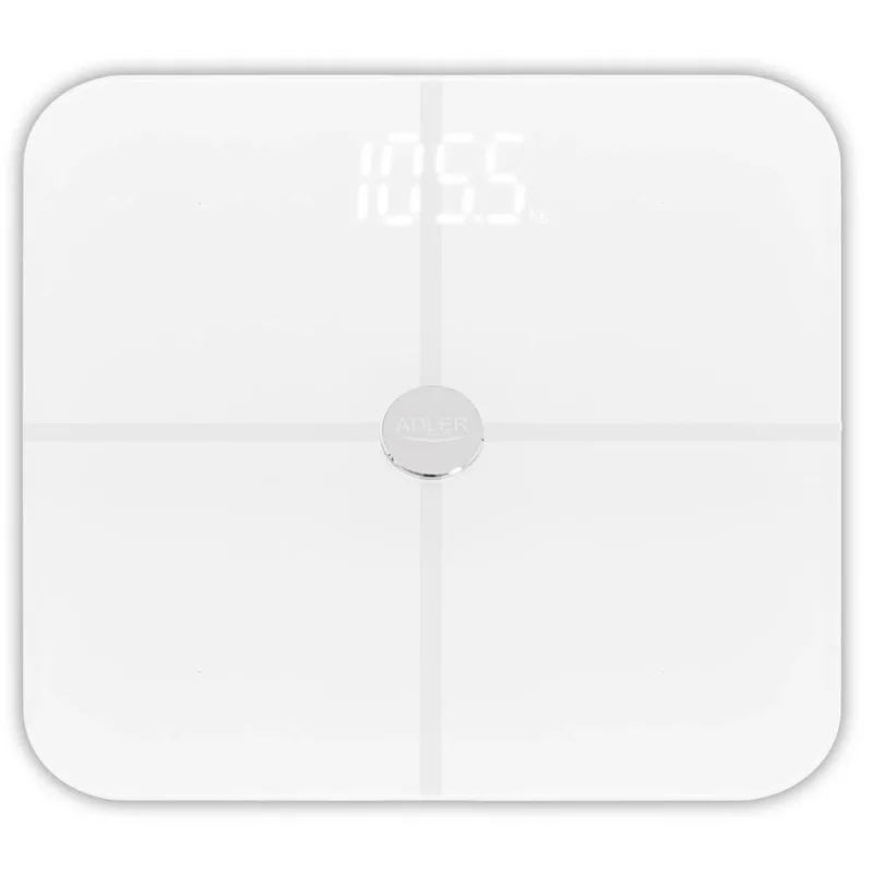 Adler AD 8187 Smart Badezimmerwaage mit App 180 kg LED Weiß