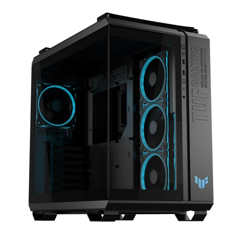 ASUS TUF Gaming GT502 Horizon TG ARGB Black Zweikammer PC Gehäuse mit 4 ARGB Lüftern