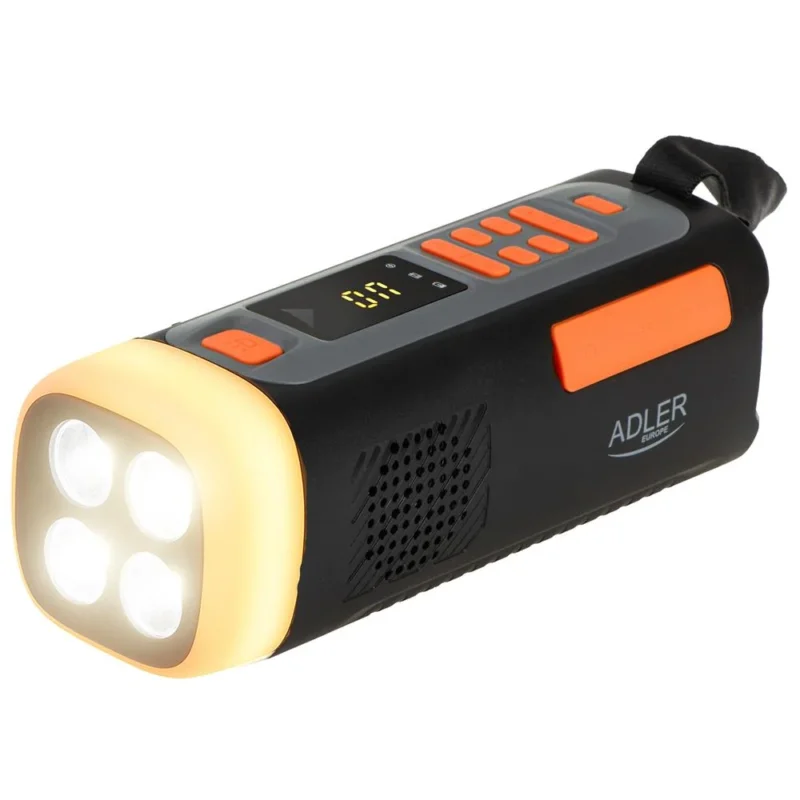 Adler AD 1920 Notfallradio Schwarz Solar Kurbel 4500mAh Bluetooth Taschenlampe