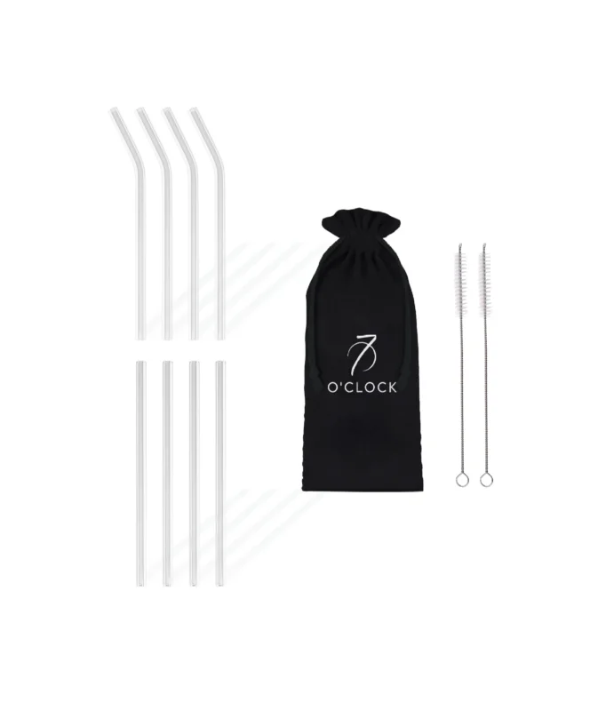 Kurze Glasstrohhalme im 8er Set – aris collection von 7 O'CLOCK