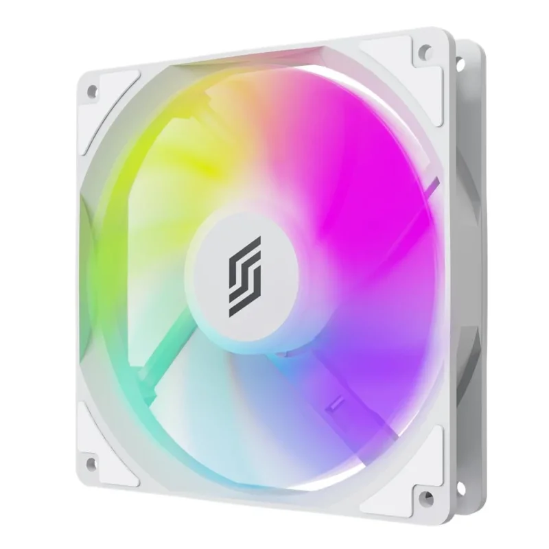 Silentware RF140WD-R White 140mm PWM A-RGB Reverse-Airflow Lüfter mit Daisy-Chain, RGB
