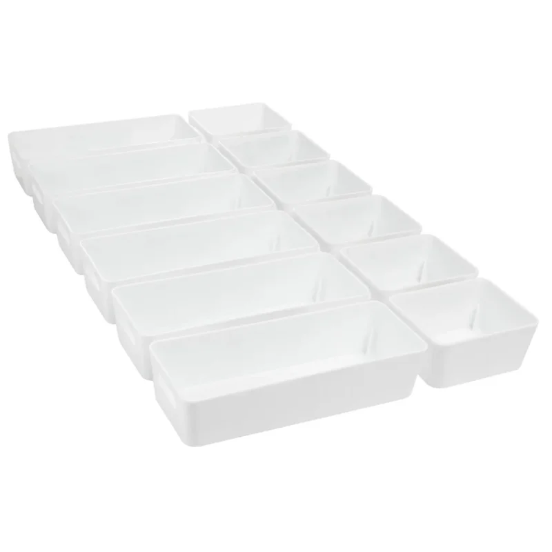Schubladen Organizer - 12 Teile - 60x40x6 cm - 2 Größen - Aufbewahrungsbox - OrdnungssystemOrganizer