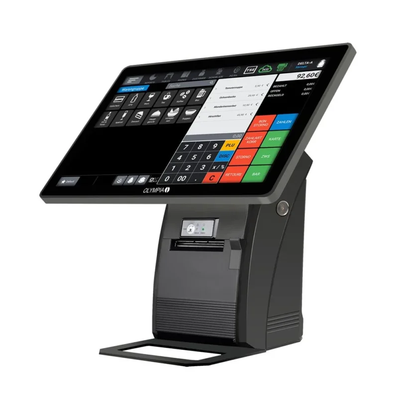 Olympia Registrierkasse T215 Kassensystem für Restaurant und Gastronomie Schwarz