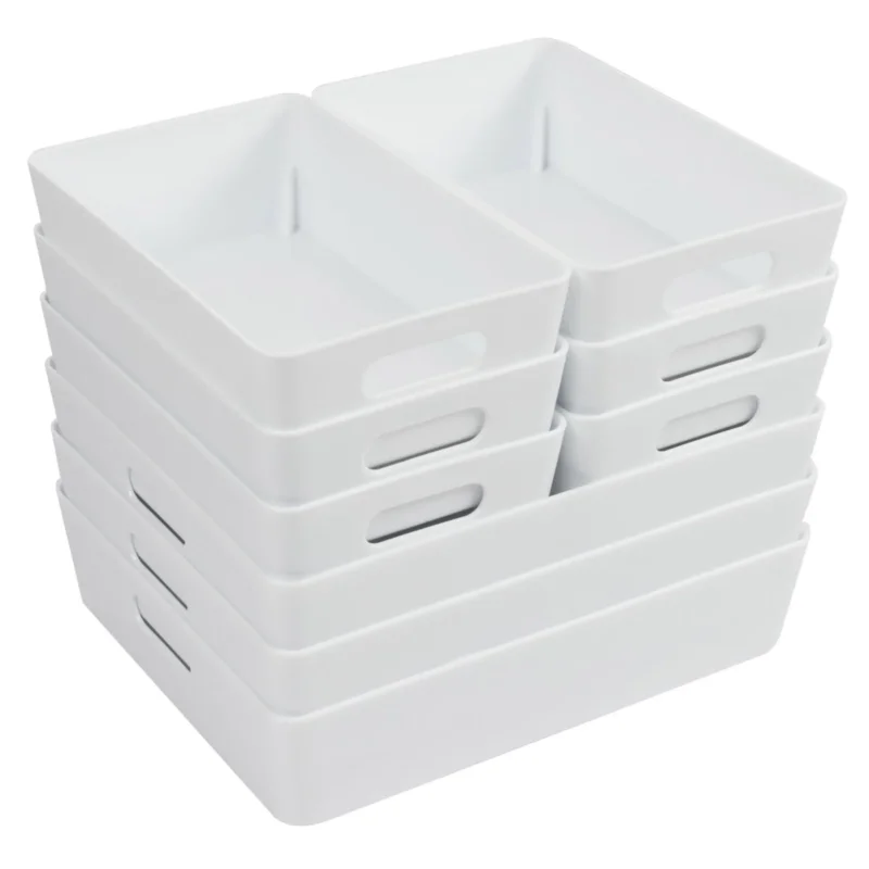 Schubladen Organizer - 6 cm hoch - 9 Teile - in 2 Größen - für 50x60cm Schublade Aufbewahrungsbox weiß - Ordnungssystem