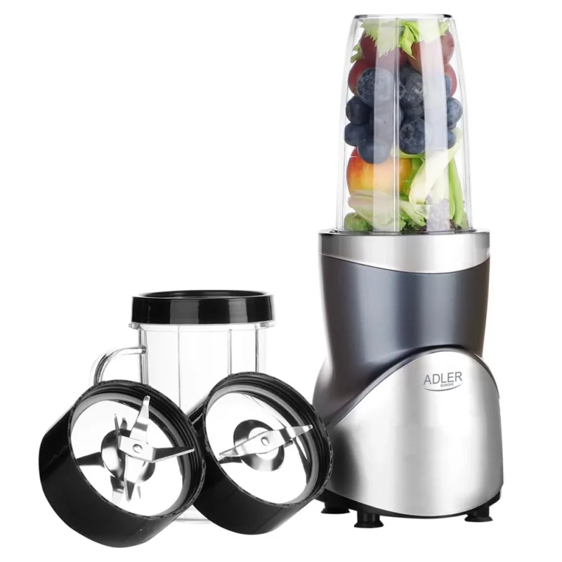 Adler AD 4084 Standmixer Smoothie Maker Set elektrisch Silber