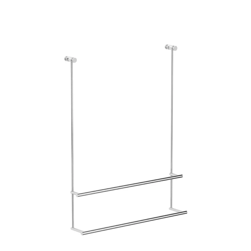 Badetuchhalter 2-fach zum Einhängen an die Glasdusche, verchromt