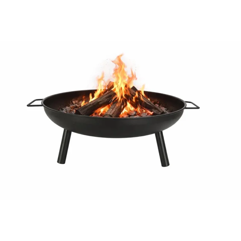 Adler AD 6819 Feuerschale Garten 58 cm, Stahl Feuerstelle Outdoor für Holz & Briketts, runde Gartenschale mit Griffen, 3 Standbeinen, hitzebeständig bis 500 °C, Matt