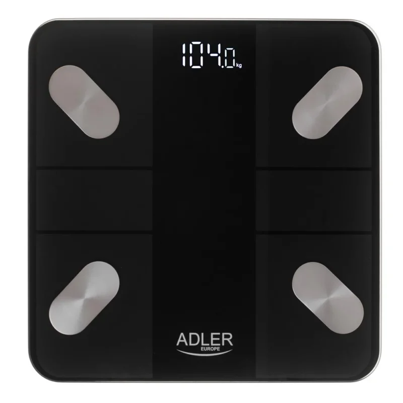 Adler AD 8186 Smart Badezimmerwaage mit App und Bluetooth Schwarz