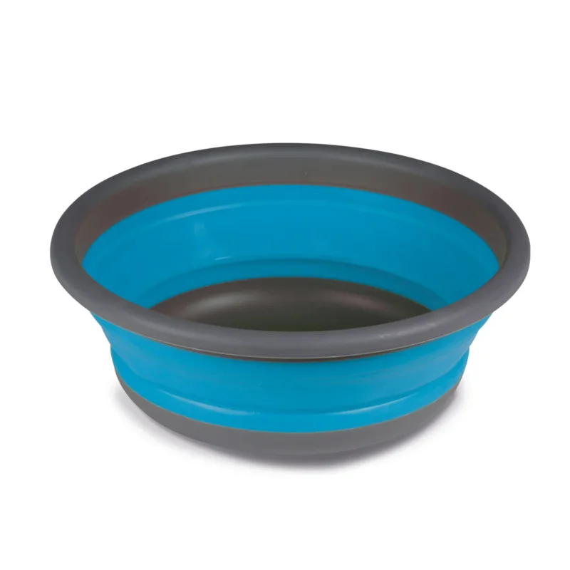 Faltbarer Schüssel - rund - 9 Liter - D-37,5x14 cm - gefaltet 5 cm hoch - blau Waschschüssel Spülschüssel Wasserschüssel - Kunststoff Spüle