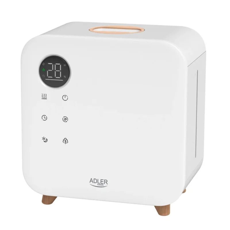 Adler AD 7974W Ultraschall Luftbefeuchter 5,5 L, Top Fill Raumluftbefeuchter mit Hygrostat 40-80 %, LED Display, Kaltnebel, Nachtmodus, Pflanzenmodus, Timer, Weiß