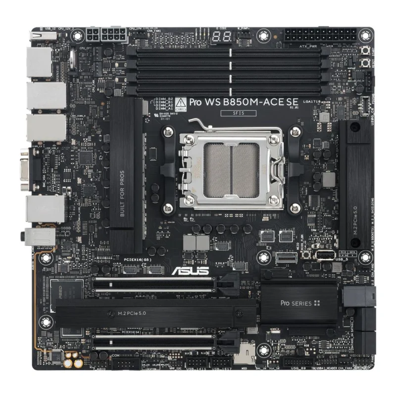 ASUS Pro WS B850M-ACE SE Mainboard AM5 micro ATX DDR5 PCIe 5.0 IPMI 10Gb LAN