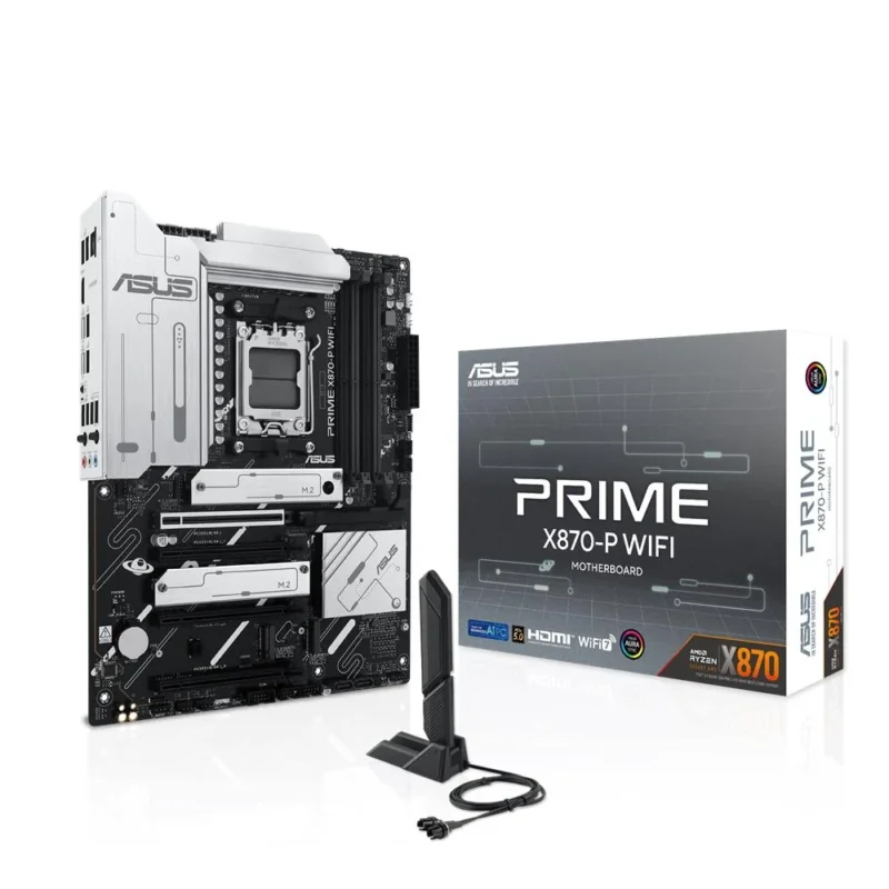 ASUS PRIME X870-P WIFI Mainboard AM5 ATX DDR5 PCIe 5.0 WiFi 7 USB-C 40Gbps