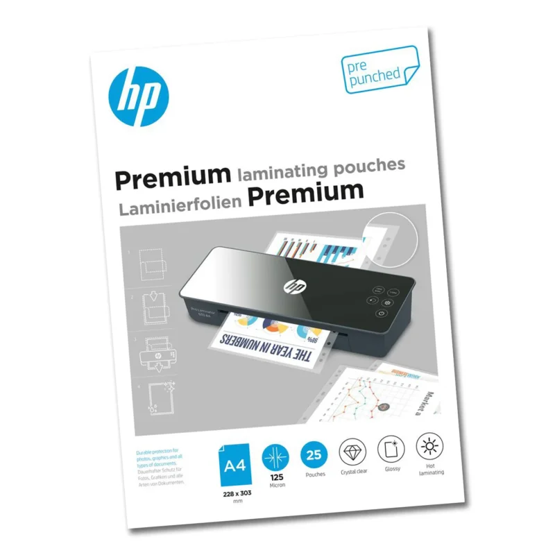 HP Premium Laminierfolien DIN A4 125 Micron gelocht 50 Stück