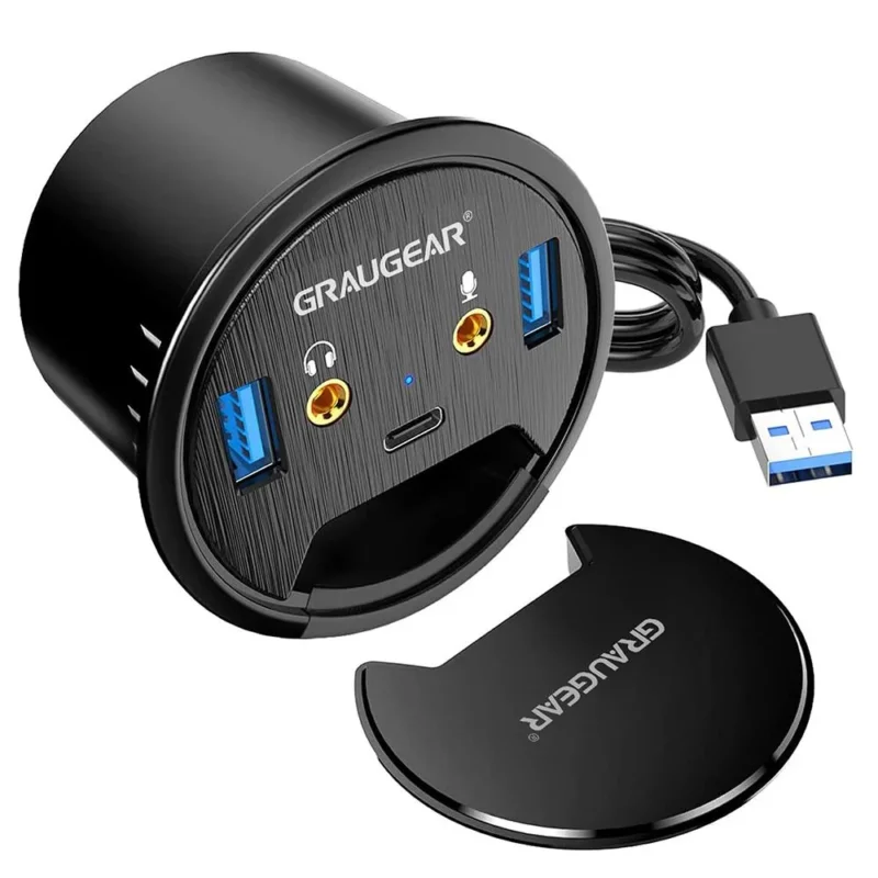 GRAUGEAR USB 3.0 Tisch Hub mit Audioanschlüssen