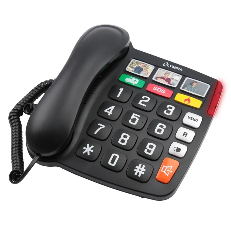 Olympia Großtastentelefon 4500 Festnetztelefon hörgerätekompatibel Schwarz