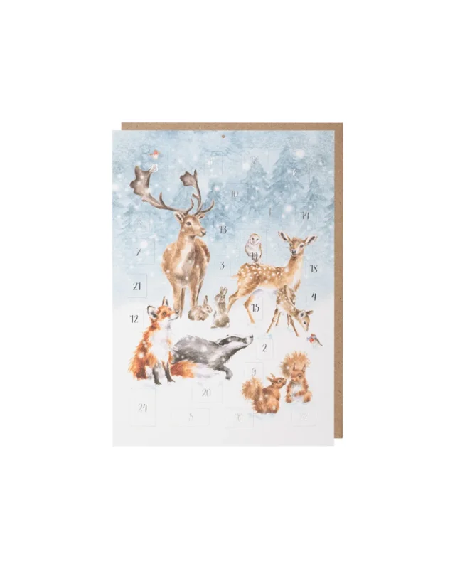 Waldtiere Adventskalenderkarte "A Winter Wonderland" von Wrendale Designs