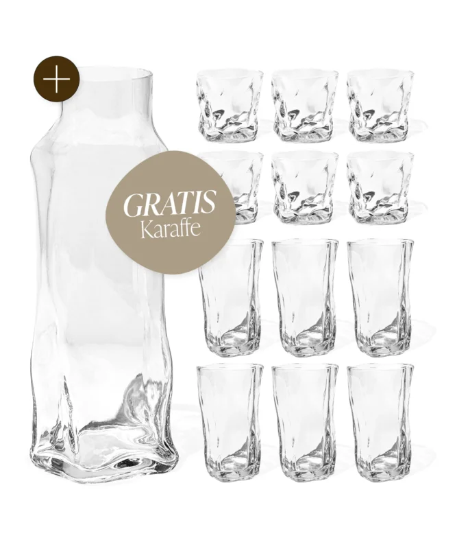 12er Gläser-Set mit gratis Karaffe – alaska collection von 7 O'CLOCK