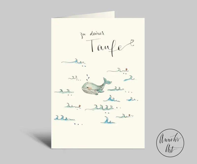Annelis Art Klappkarte zur Taufe_zu deiner Taufe_Vorderansicht
