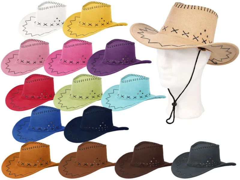 Western Cowboyhut – vielseitiger Hut für Damen & Herren – in Wunschfarbe – Partyhut, Festival Accessoire & Kostüm-Idee