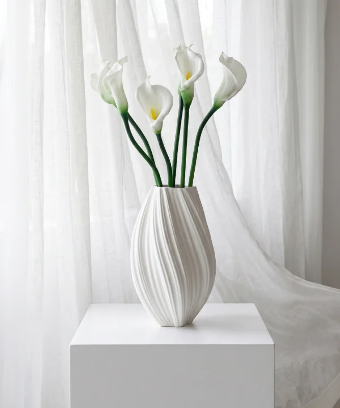 Realistisches Kunstblumen-Bouquet Calla-Lilie 6er in Weiß – bloom collection von 7 O'CLOCK