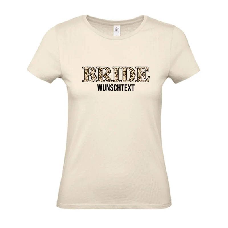 JGA Damen T-Shirt personalisiert mit Wunschtext – Braut, Team Braut & Crew Motive – Junggesellinnenabschied Shirt mit Name & Jahr – JGA Outfit Frauen S–3XL Weiß Schwarz Beige Pink