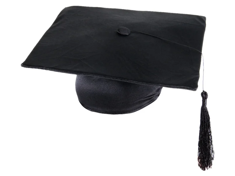 Doktorhut Abschlusshut in Schwarz 2 bis 24 Stück für Abschlussfeier Abitur Bachelor Master Promotion Unisex Einheitsgröße mit Quaste Party Kopfbedeckung