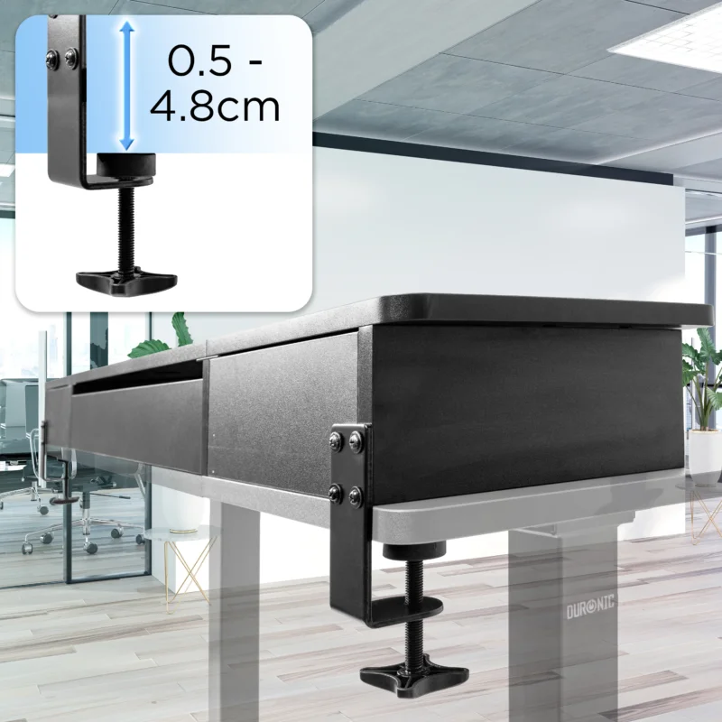 Duronic DD2 BK Schreibtischerhöhung für Monitore Tischklemme zu Befestigung maximale Tischdicke