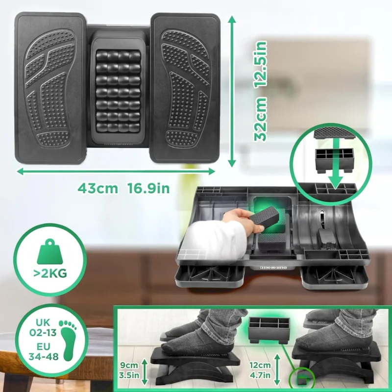 Duronic FT04 Fußstütze Maße leichtes Gewicht geeignet für Schuhgröße 48