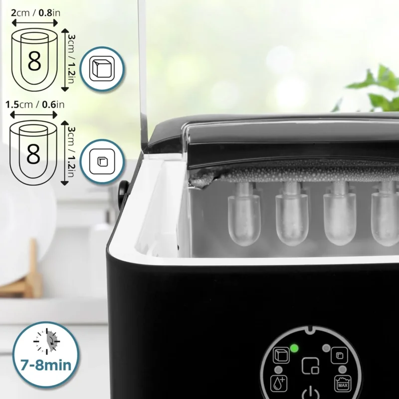 Duronic ICM12 BK Eiswürfelmaschine Maße der Eiswürfel Dauer der Zubereitung