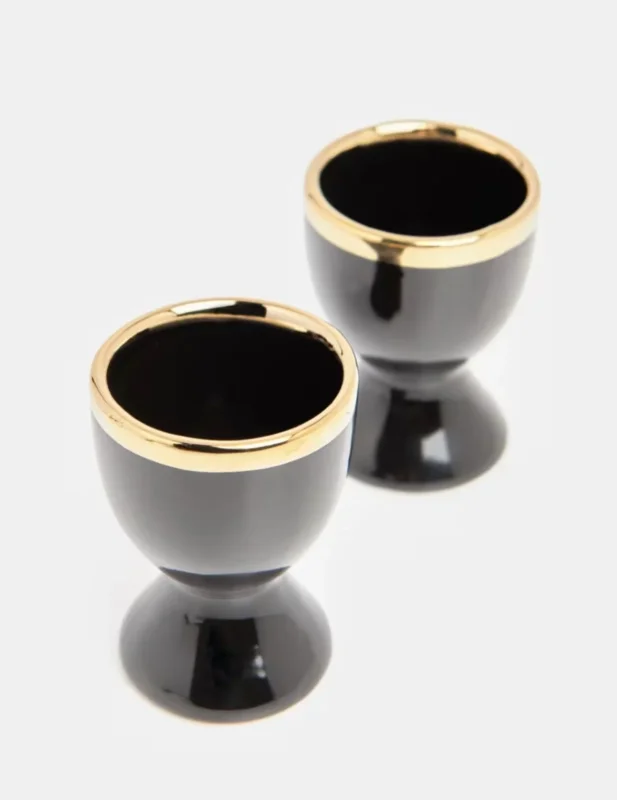Royal Golden Home Eierbecher Set Black