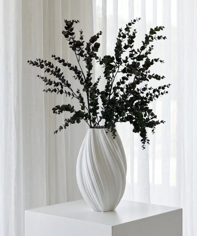 Realistisches Kunstblumen-Bouquet Eukalyptus 3er in Lila – bloom collection von 7 O'CLOCK