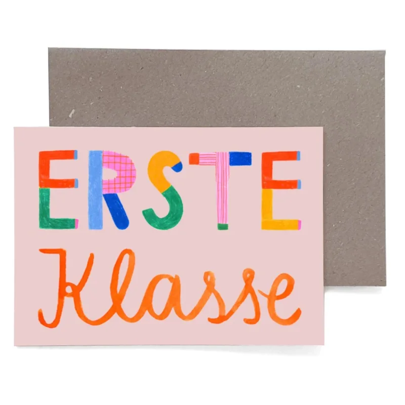 Klappkarte zur Einschulung von Frau Ottilie_Erste Klasse