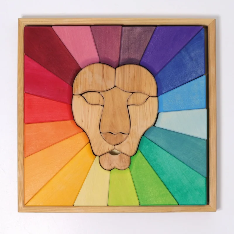 Grimm's Bauspiel Regenbogenlöwe aus Massivholz
