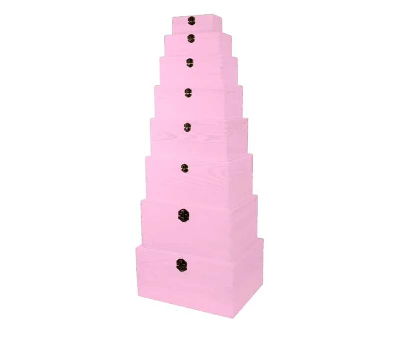 Holzbox mit Deckel Rosa – Aufbewahrungsbox aus Naturholz – Holzkiste zur Aufbewahrung & Dekoration – Rosa Holz-Kiste mit Deckel für Kinderzimmer, Deko & Haushalt – Deko Box aus Holz vielseitig nutzbar