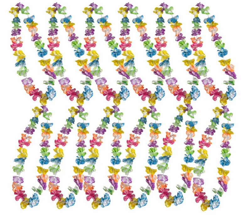 Alsino Hawaiiketten Blumenketten Hulaketten Hawaii Party Deko Girlanden Set gemischt Hawaii Beach Party Deko (bunt)