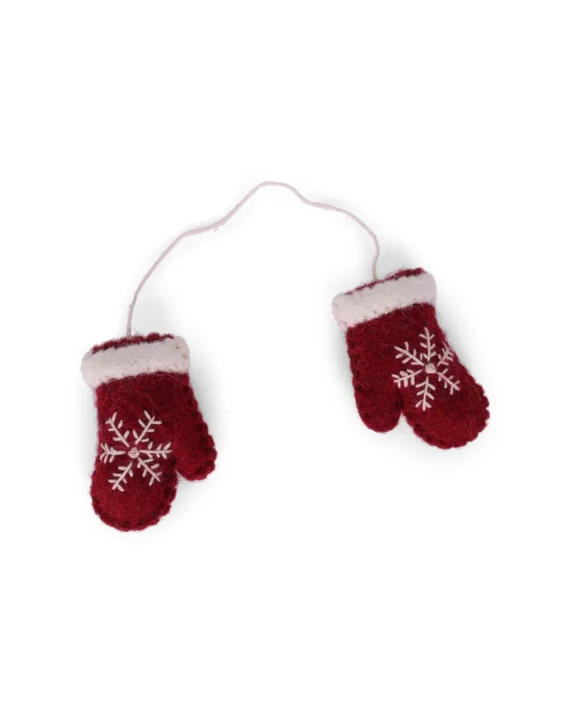 Detailansicht weihnachtliche Handschuhe aus Filz von Gry & Sif