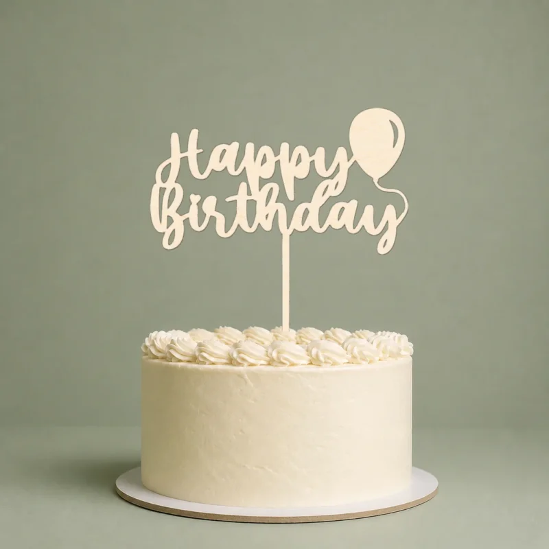 Cake Topper Happy Birthday mit einem Ballon Geburtstag Kuchendeko