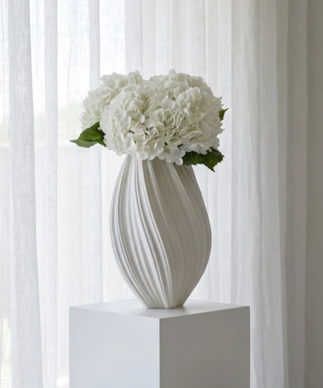 Realistisches Kunstblumen-Bouquet Hortensien 4er in Weiß – bloom collection von 7 O'CLOCK