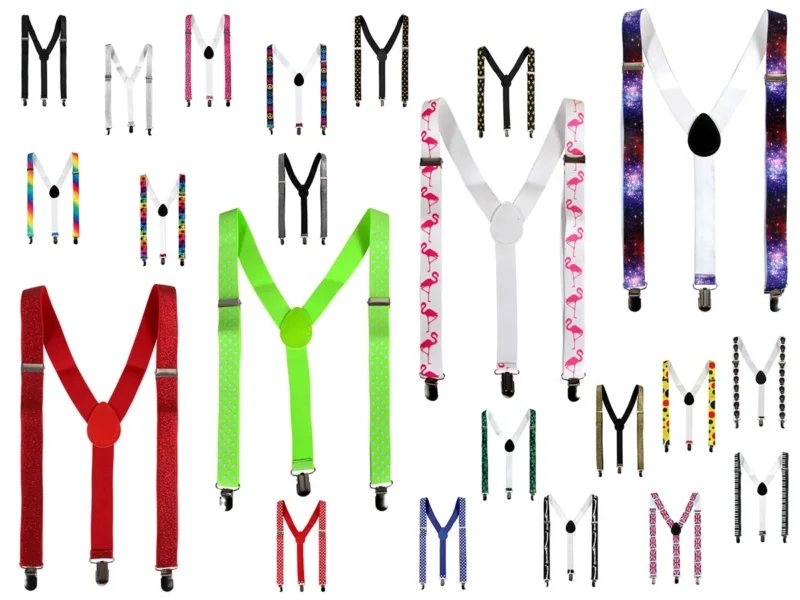 Hosenträger Muster bunt Unisex 3-ClipsY-Form