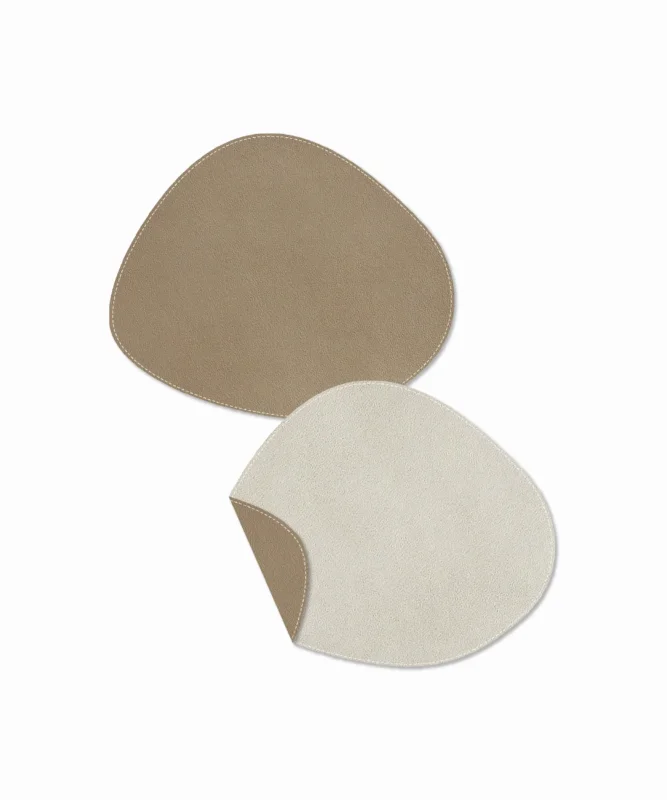 Telleruntersetzer in Taupe und Creme – jade collection von 7 O'CLOCK