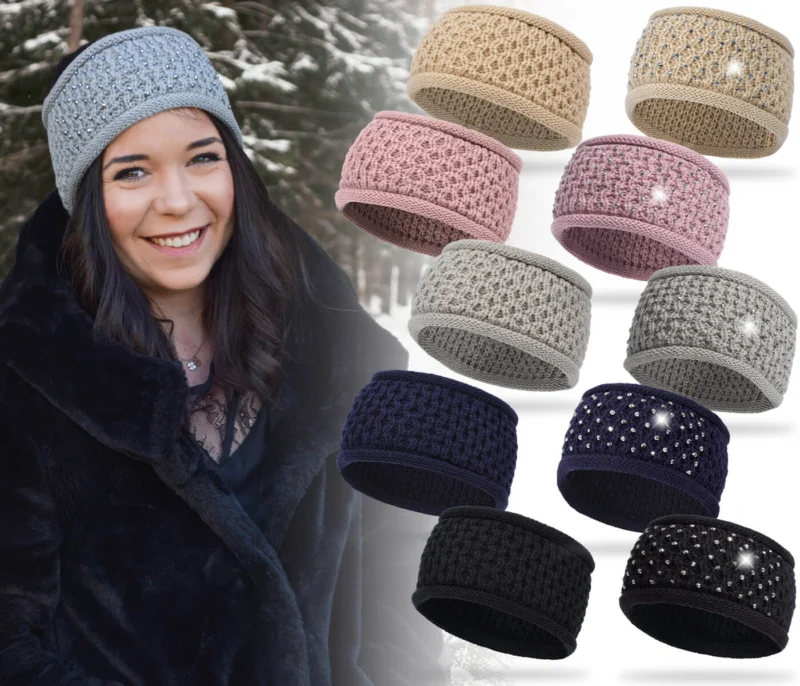 Damen Stirnband Winter – Warmes gestricktes Haarband für kalte Tage – Weiches Ohrenwärmer Stirnband für Winter, Herbst & Outdoor – Modisches Damen Haarband für Alltag, Spaziergang & Sport