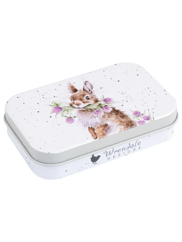 Kleine Kaninchen und Blumen-Dose von Wrendale Designs.