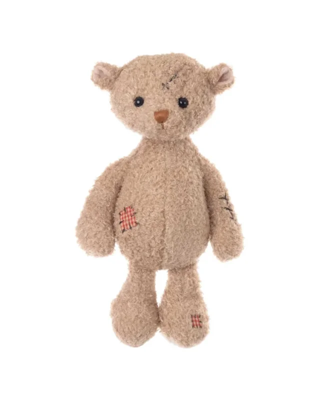 Stehender Teddybär Nobody’s Perfect von Bukowski mit Flicken und Stickereien