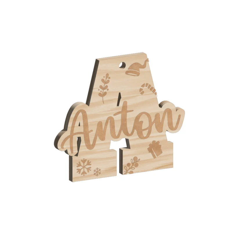 Weihnachtsanhänger Holz Personalisiert Wunschname Gravur Weihnachtsbaum Anhänger