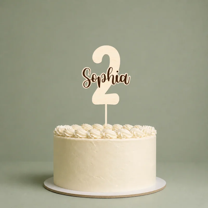 Cake Topper personalisiert mit Namen und Zahl - Tortenstecker
