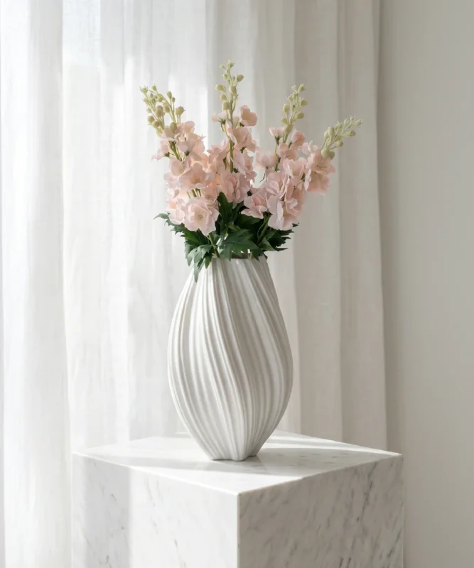Realistisches Kunstblumen-Bouquet Levkojen 5er in Rosa – bloom collection von 7 O'CLOCK