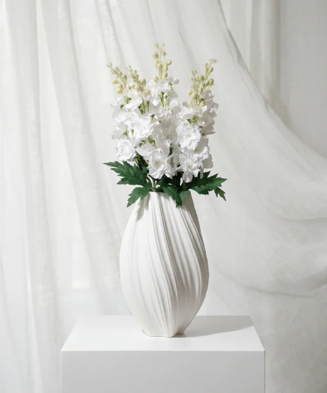 Realistisches Kunstblumen-Bouquet Levkojen 5er in Weiß – bloom collection von 7 O'CLOCK