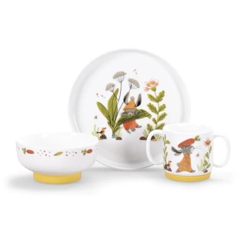 Porzellangeschirr-Set-fuer-Kinder-3-Teile-Trois-Lapins-Moulin-Roty