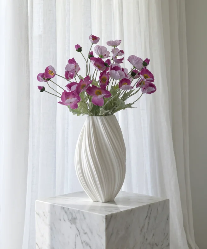 Realistisches Kunstblumen-Bouquet Mohnblüten 8er in Pink – bloom collection von 7 O'CLOCK