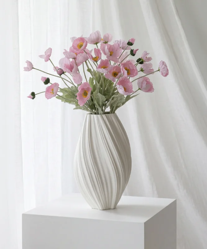 Realistisches Kunstblumen-Bouquet Mohnblüten 8er in Rosa – bloom collection von 7 O'CLOCK